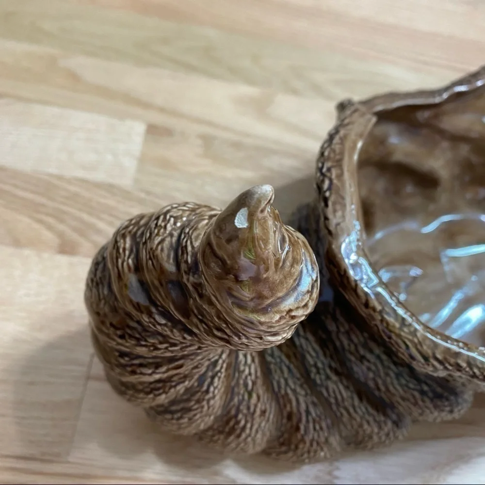 Vintage Ceramic Cornucopia Brown Thanksgiving Fall Decoration
